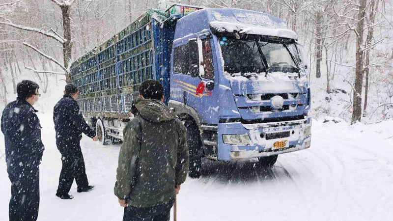 民警救援大货车